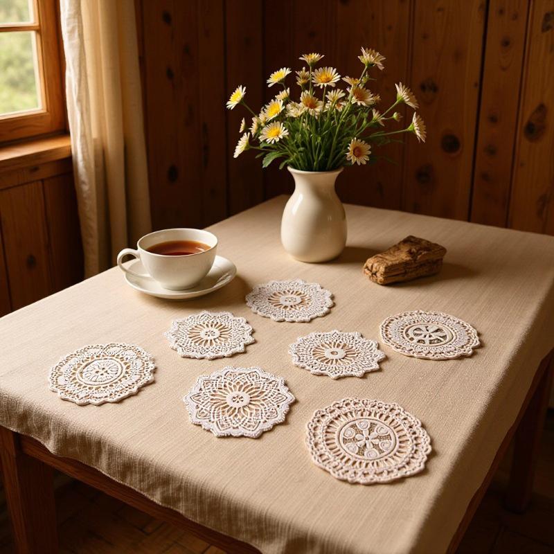 White Mesh Lace Trim for Sewing Projects Delicate Embroidered Pattern Ideal for Stylish DIY Creations