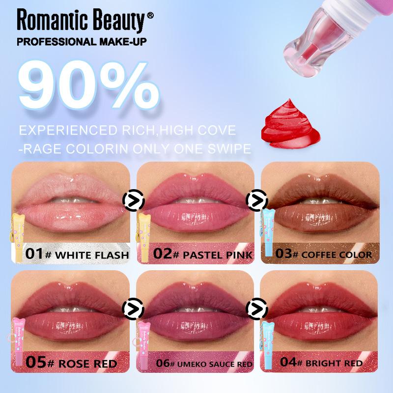 RMT Tinted Lip Glaze Moisturizing Lip Oil Mirror Watery Lip Glaze with Hook Lip Makeup