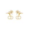 Messing Kristall Zirkonia Ohrringe Damenohrringe Gold E1099CDLCY-D301