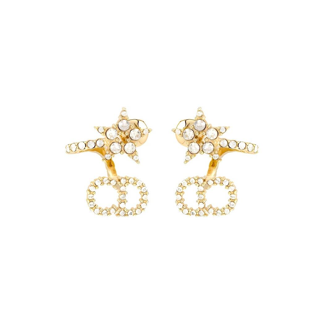 Dior Brass Crystal Zirconia Earrings Women