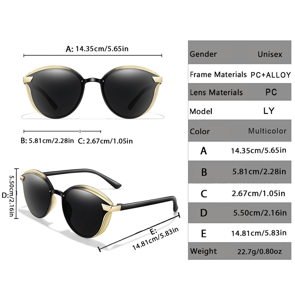 2 Pairs and 6 Pairs Vacation Sun Glasses Plastic Light Classic Oval Eyewear for Women and Men for Outdoor Travel Beach Vocation