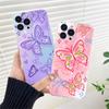 Pink Butterfly Pattern Phone Case For iPhone 16 E 14 13 12 11 15 Pro Max 7 8 Plus XS XR X SE 2022 Personalized Border Soft Cover