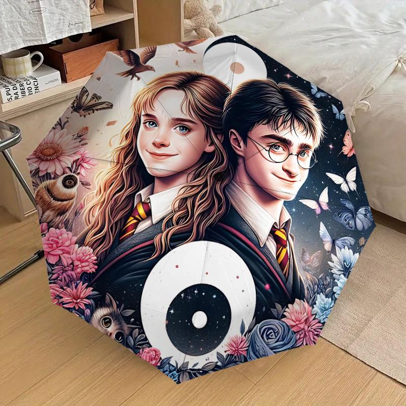 1PC Harry Potter, Butterflies Umbrella-8-Rib Reinforced, Automatic Open, Lightweight & Durable, Cute Fashion Accessory for Outdoor, D2632