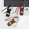 Lovely Bunny Cartoon PU Leather Pendant Cute Bag Accessories Girl Woman Gift Key Chains