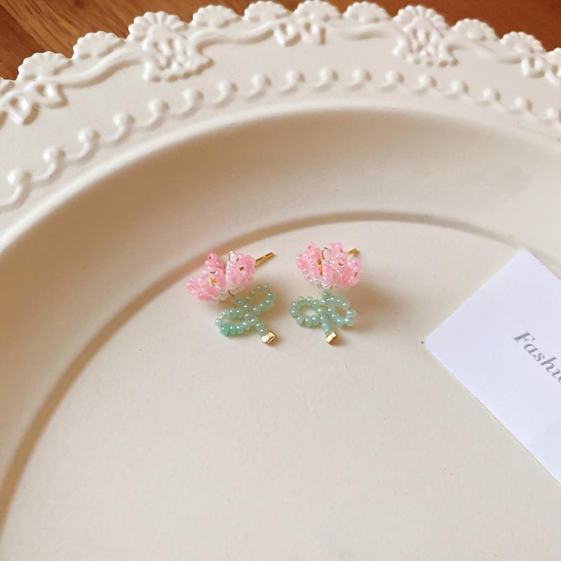 Diamond-set pearl double-sided earrings Korean ins temperament cold wind earrings fashion design earrings women