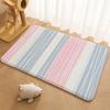 Colorful Striped Pattern Floor Mat Floor Mat Soft Flannel Non-Slip Door  Rug for Living Room