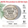 2D Flat, 1pc 7.87x7.87 Inch Round French Aluminum Sign, Vintage Decorative Plaque for "Coffee Tea Cocoa Bar", "Coffee Bar" Decorative Sign, Suitable