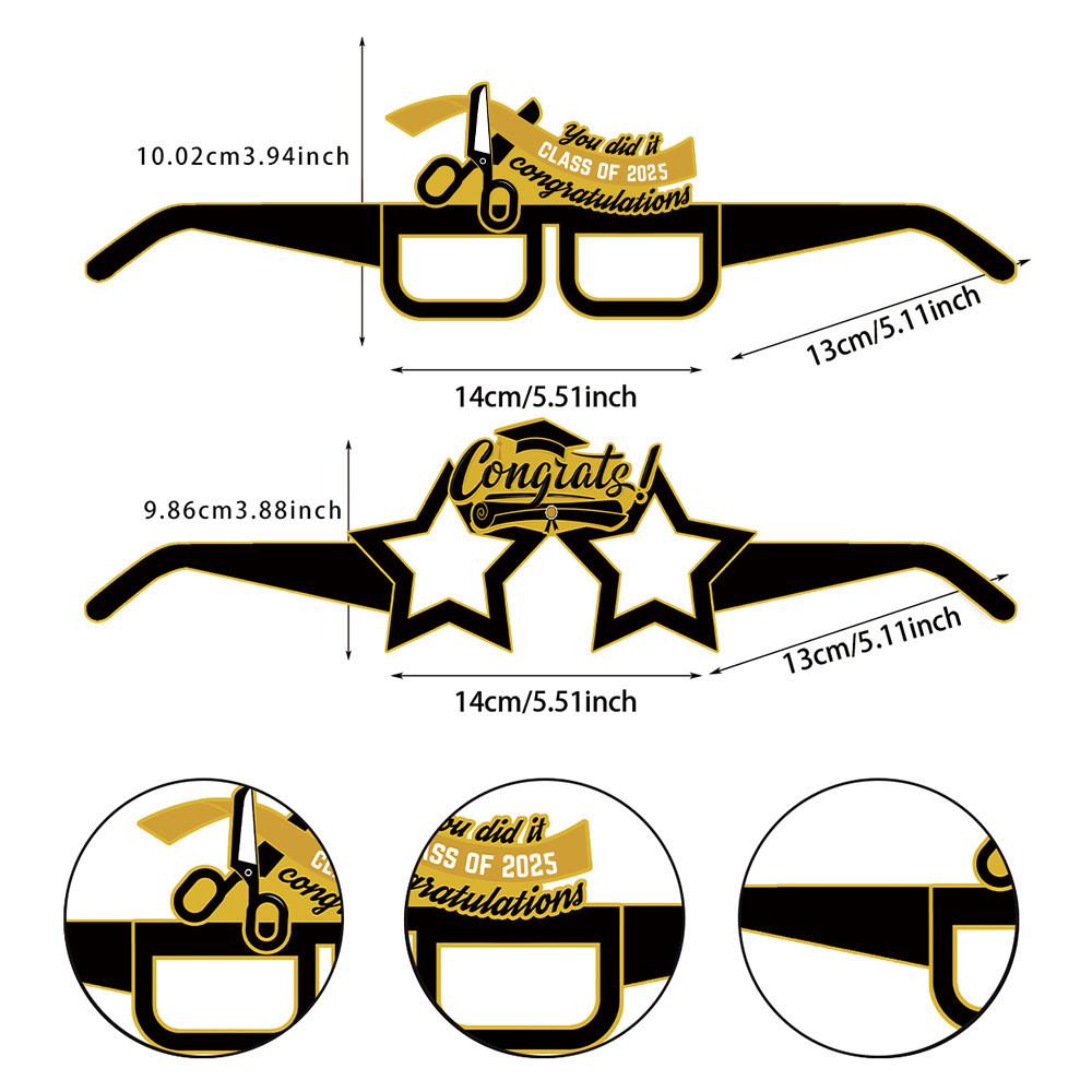 Theme Season Graduation Paper Glasses Event Decorations Photo Props Festive For