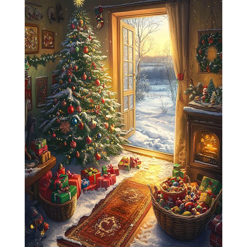

GATYZTORY Paint By Numbers For Adults Children Christmas Tree DIY HandPainted Oil Painting Landscape Picture Home Wall Decor Gif 30x20cm no frame світло-сірого кольору