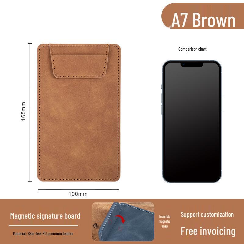 

A4 Leather Business Meeting Folder with Magnetic Closure and Logo Print Signature Board