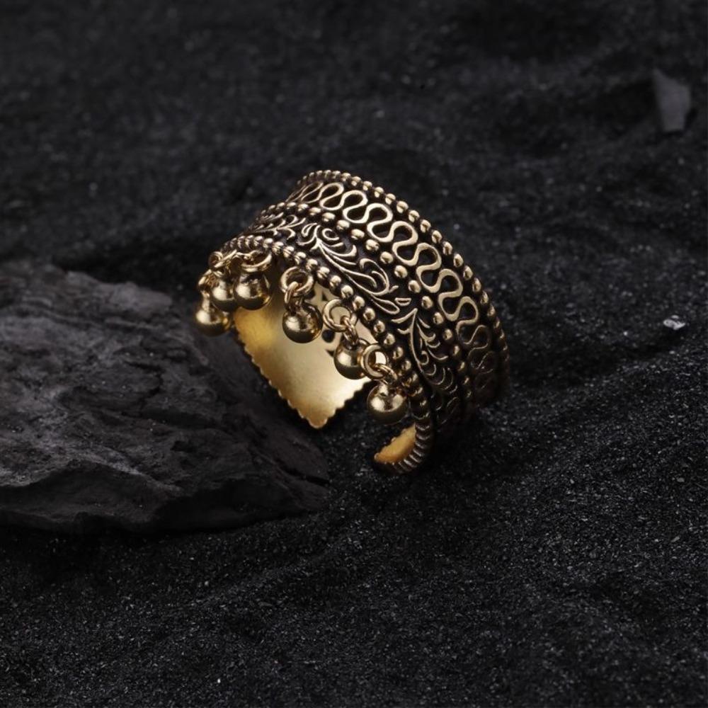 

Adjustable Ethnic Style Ring Thai Silver Vintage Ring Irregular Opening Ring Popular Jewelry Style 2