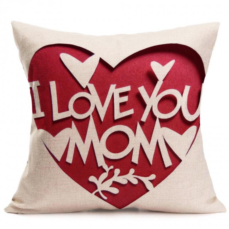 Love Letter Pattern Throw Pillow Covers With Digital Printing Of Short Plush Fabric Car-Shaped Sofa Cushion Home Decor