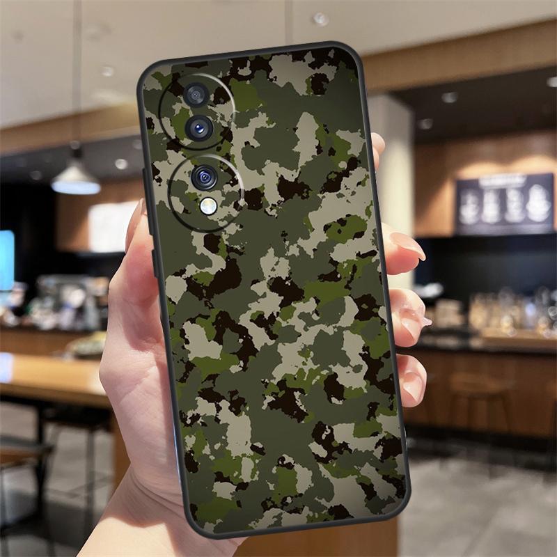 Military Army Camouflage Pattern Case For Honor Magic 7 5 6 8 Lite Honor 400 200 Pro 50 70 90 X8c X9a X9b X9c X9d Win RT Cover