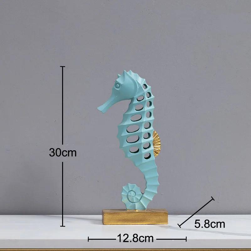 Creative Hollow Seahorse Statue Desk Decoration Ornaments Minimalism Seahorse Resin Crafts Sculpture Room Aesthetics Decor
