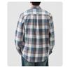Men's Plaid Gradient Long Sleeve Button Down Shirt Casual Top.