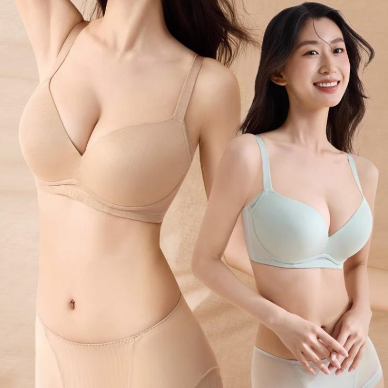 Traceless Underwear Women's Big Breasts Look Small and Sexy, Gather and Close Secondary Breasts, Anti-sagging Large Size Fat Mm Thin Bra Cover