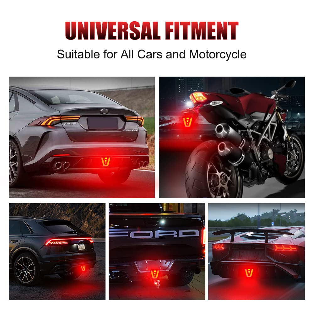 Led Brake Pilot Lights Sporty F1 Style Rear Tail Lights 12V Car Flash Warning Reverse Stop Safety Signal Lamps For Auto SUV Moto Back Up Lights 1