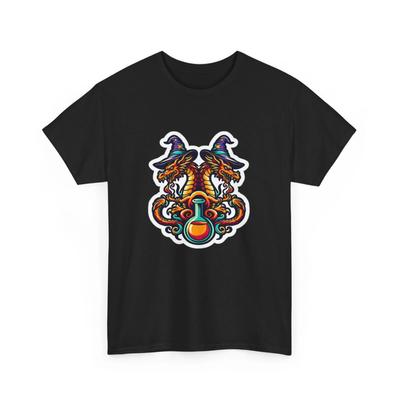 Unisex T-Shirt für Erwachsene Drachenmagier mit Zaubertränken Mythisches Fantasy-T-Shirt