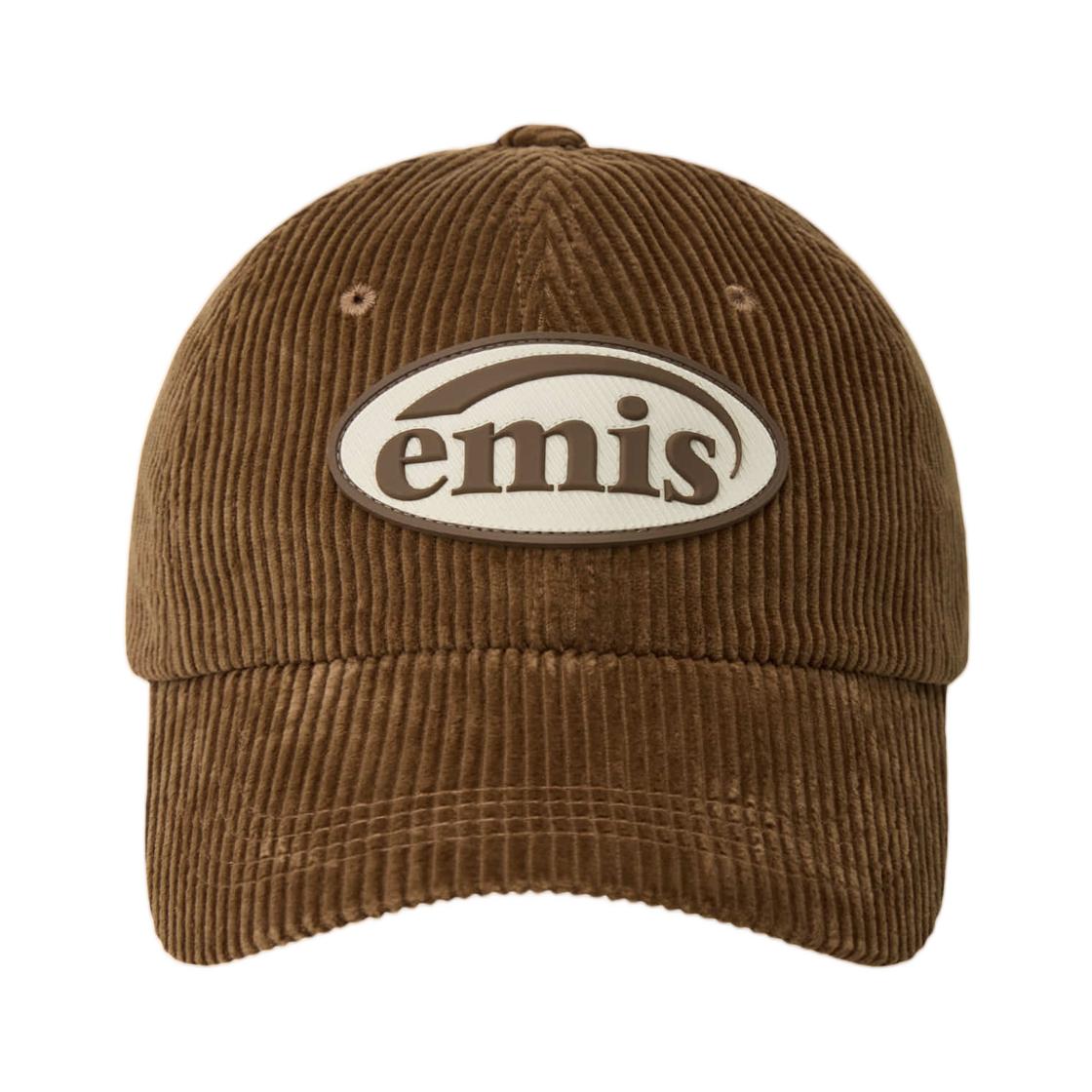 EMIS Rubber Patch Corduroy Ball Cap Brown ONE SIZE