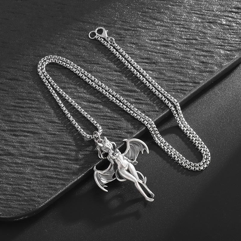 European and American Cartoon Cute Bat Girl Trend Jewelry Necklace Pendant