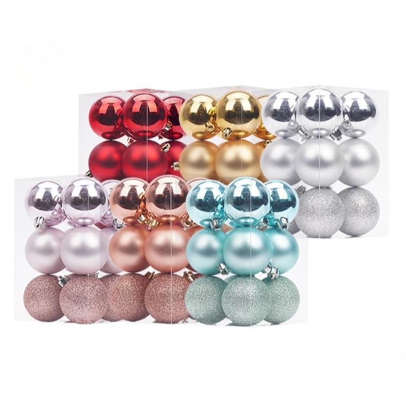 12Pcs/Box 6/8CM Mini Christmas Ball Ornaments Decorations for Xmas Tree Balls Christmas Hanging Balls for Holiday Wedding Party