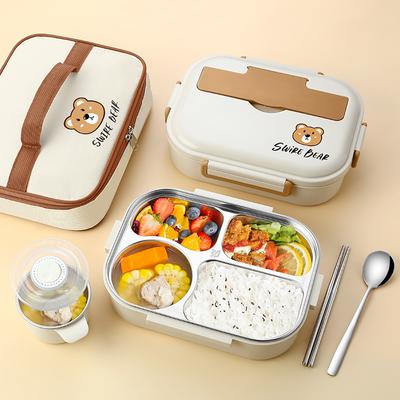 MeyJig Porta Pranzo in Plastica per Microonde Bento Box con Scomparto Contenitore per Alimenti Portatile 1/1.5L