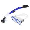 Adults Snorkel Set AntiFog Diving Cover Tempered Glass Goggles with Dry Top Snorkel Tube(Blue )