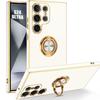Silicone Case - Samsung - Galaxy S24 Ultra - Shockproof - Adjustable Stand - White