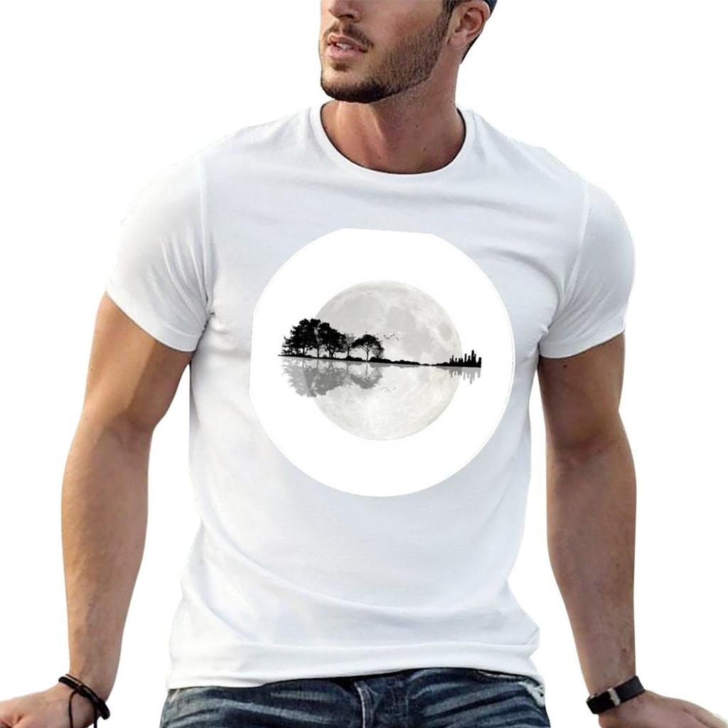 Moonlight Nature Guitar TShirt Quick Dry Fishing TShirt