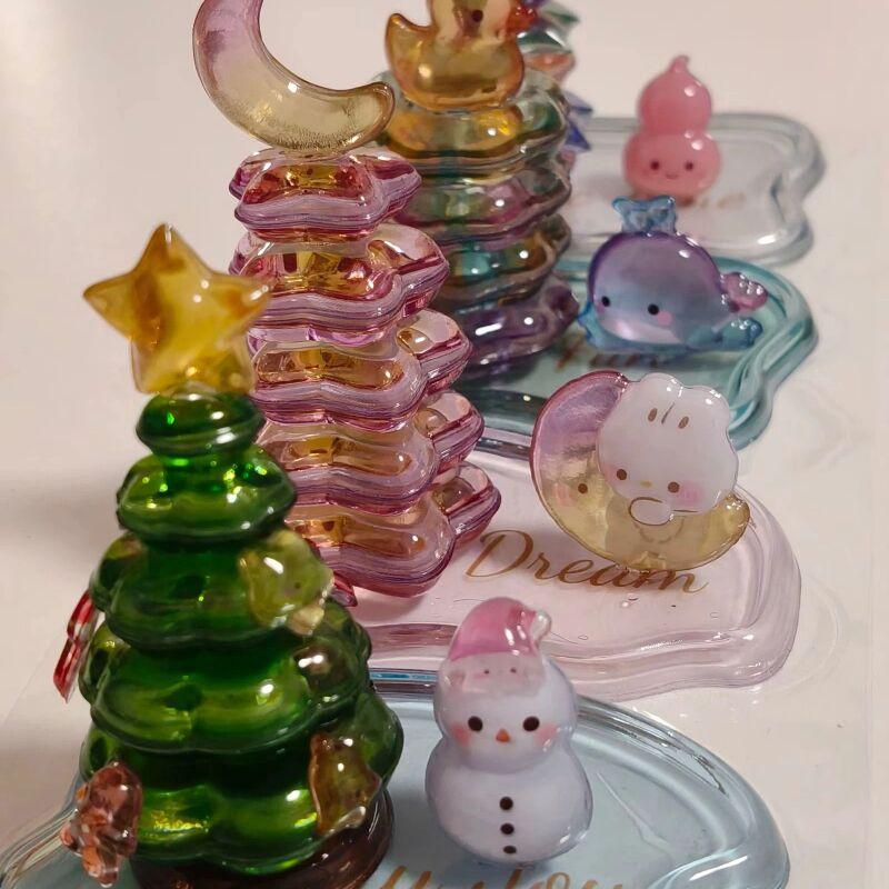 Nouveaux Autocollants Cristal 3D Série Amusante à Empiler Autocollants Arbre de Noël Mignon en Relief Jouets pour Enfants Cadeaux pour Étudiants Autocollants d'Échange