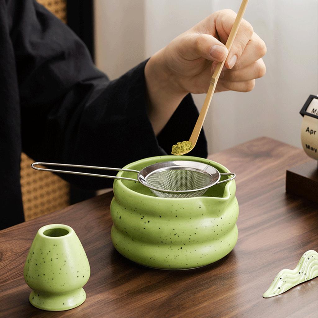 2pcs Japanese Matcha Tea Set Safe Ceramic Tea Bowl and Jar Sets Beverage Shop Tea-making Tools Accessories for Tea Lovers Gifts