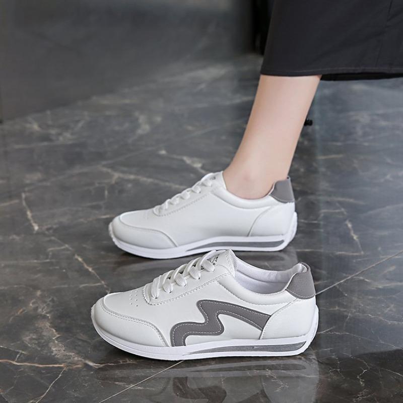 Fashion Casual Shoes New Large Size Color Matching Little White Shoes Female Students Lace Up Running Sneakers