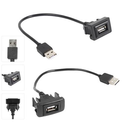 Car Dashboard Flush Mount USB 2.0 Port Panel Male To Female Plastic Extension Cable Adapter for Toyota Hilux Vigo Fortuner 04-12