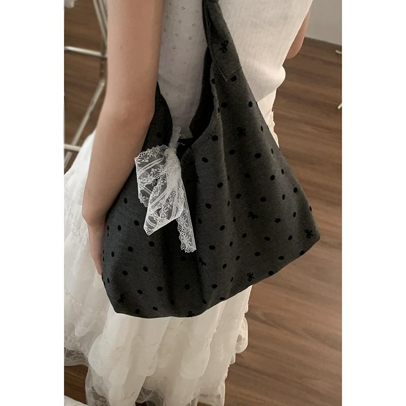 Casual Large-capacity Bag, Fashionable Polka Dot Single-shoulder Bag, Versatile Commuter Tote Bag