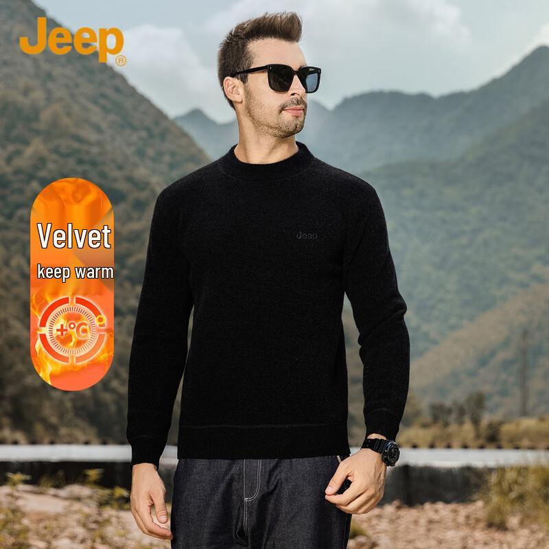 

JEEP Men s Plush Chenille Round Neck Sweater L