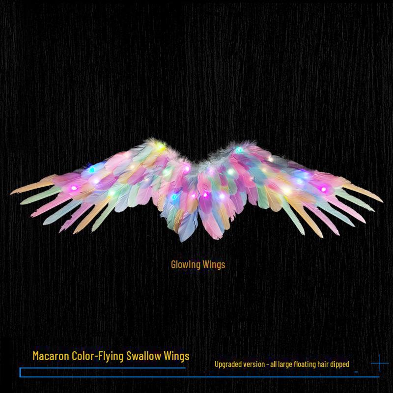Weiße Feder Engelsflügel für Erwachsene & Kinder - Schwalbenförmige Kostümrequisiten für Halloween und Verkleidungen