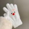 Gants Tricotés à Écran Tactile avec Nœud Papillon Bonhomme de Neige Tricot Laine Tricot Gants Femme Fille
