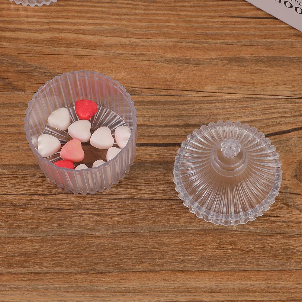 Transparent PS Round Plastic Storage Box with Lid Candy Packaging Box Wedding Candy Box Party Gift Box Jewelry Storage Box