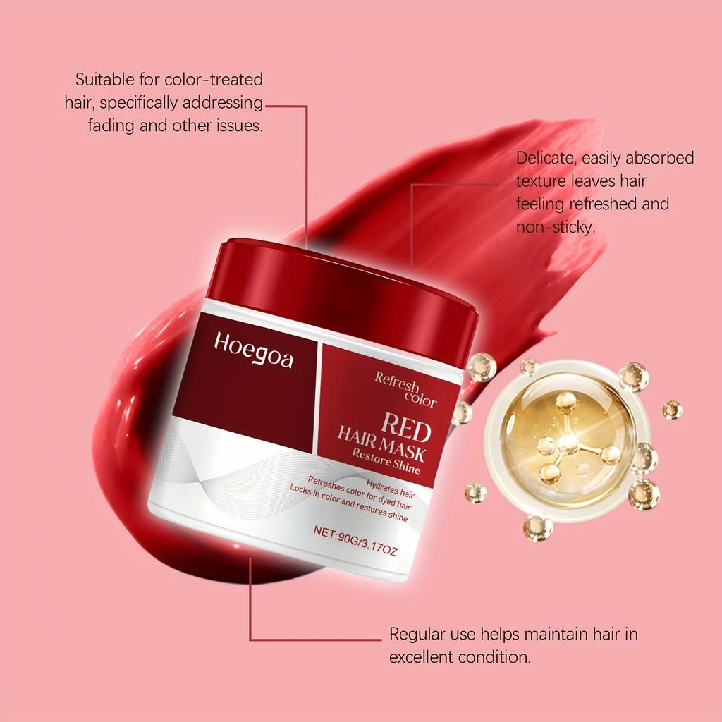 Red Collagen Color-preserving Hair Mask, Moisturizing and Softening Hair, Gentle and Refreshing, Keeping Hair Shiny and Smoothing Frizz