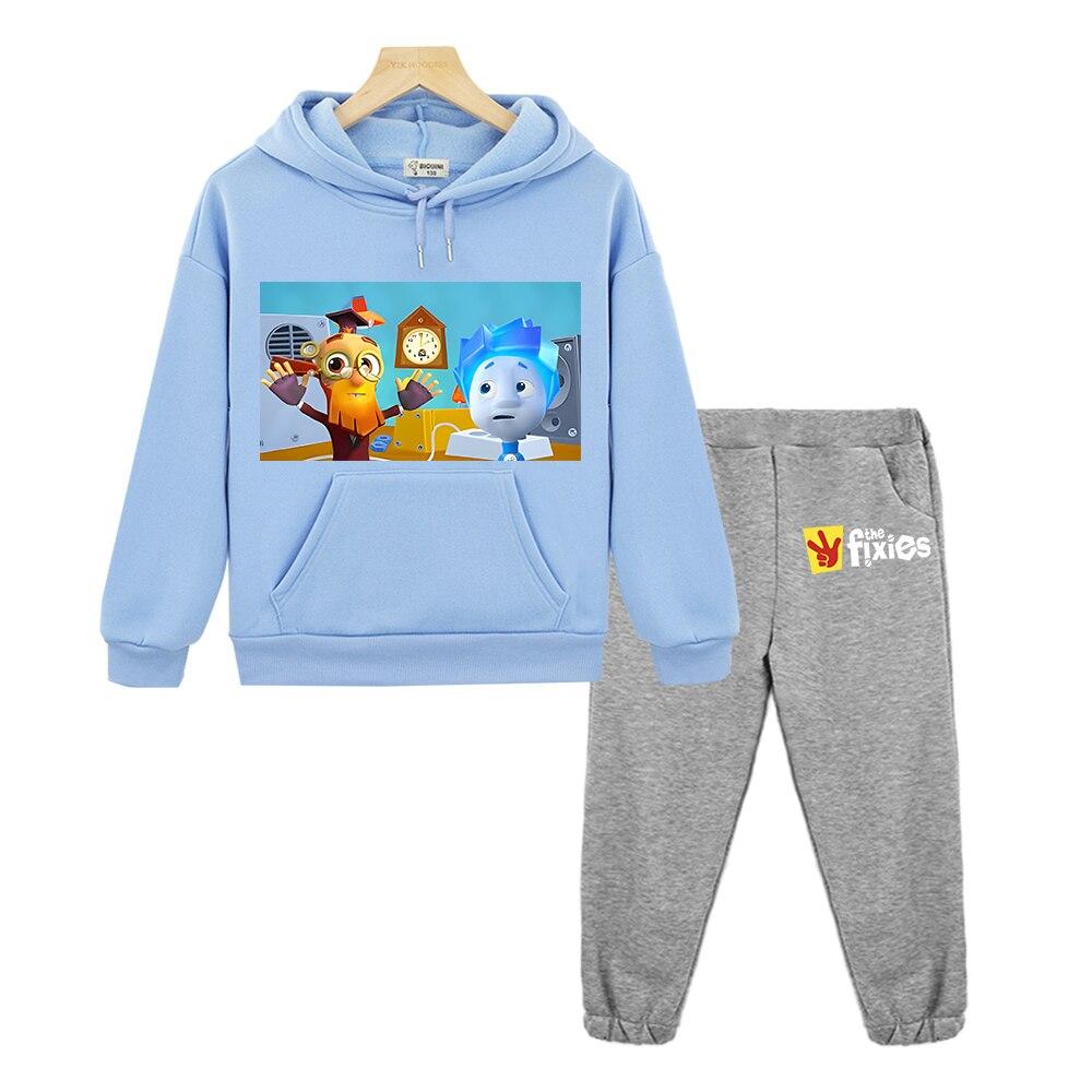 

The Fixies Hooded Sets Russia anime hoodie Fleece sweatshirt Autumn pullover y2k Kawaii Jacket boy girl kids boutique clothes