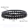 New 2Pcs Men Bracelet Set Lucky Red Thread Braslet 6mm Natural Onyx Tiger Eyes Stone Strand Braclet Pulseria Homme Beach Jewelry