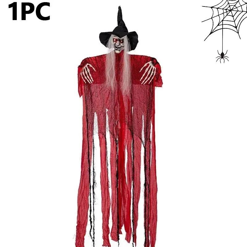 7 Styles Scary Halloween Decor Hanging Female Ghost Electric Voice Activated Pendant Horror Props for Haunted House Party