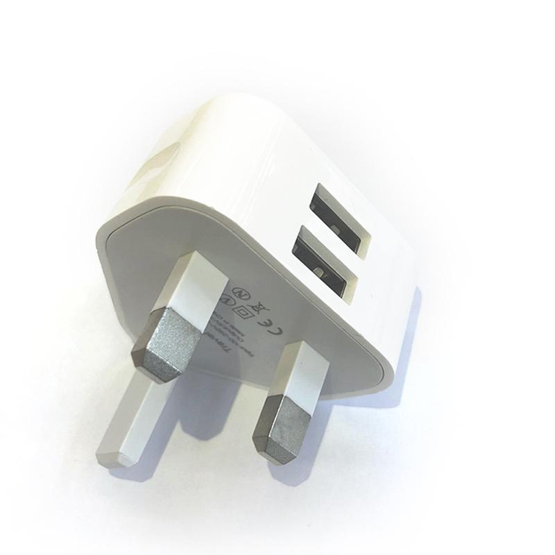 Mains 3 Pin Plug Usb Adaptor Wall Charger Travel Charging Cable F Iphone Samsung