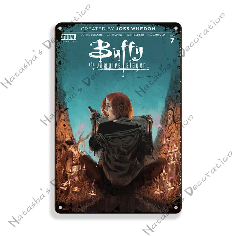 Buffy the Vampire Slayer Plakát Klasický TV kovový plakát Vintage kovová cedule Pánská jeskyně Garáž Kovová deska Průmyslová dekorace