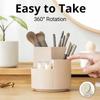 360 Rotating Pencil Pen Holder 3 Slots Makeup/Cosmetics Brushes Storage Organizer For Desk Table Vanity Countertop