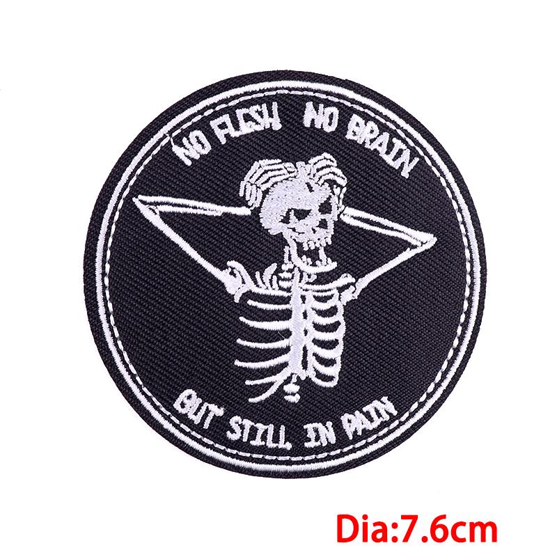 Drinking Coffee Skeleton Patches Skull Finger Letter Embroidery Patch For Clothing Thermoadhesive Patches On Clothes Punk Patch