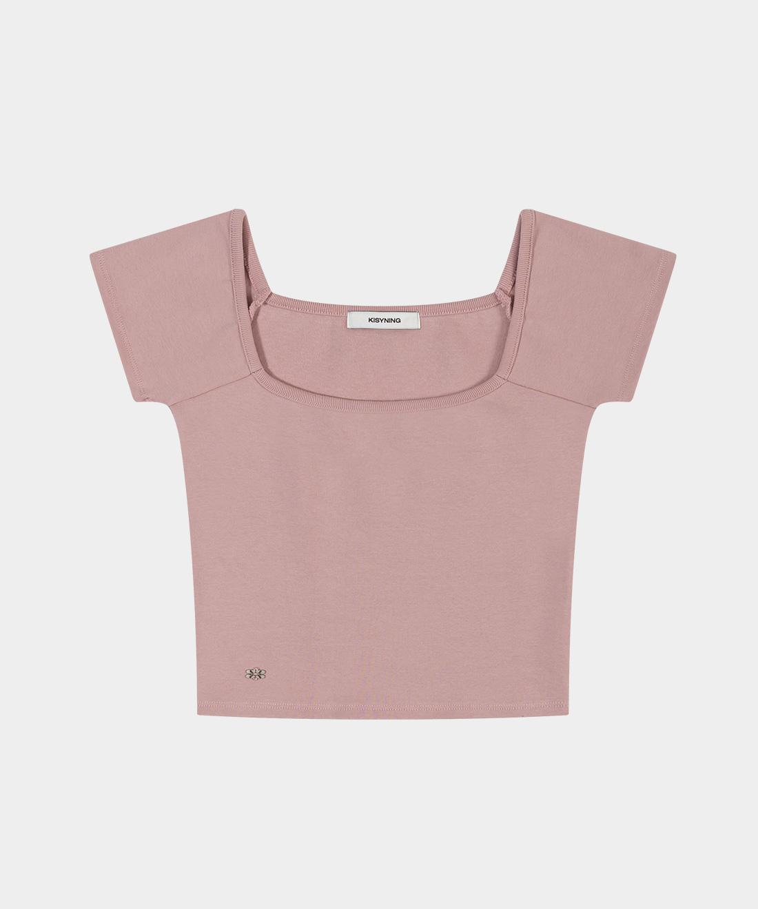 Kissing Metal Symbol Square Round Neck (Thick Version) - Pink Pink