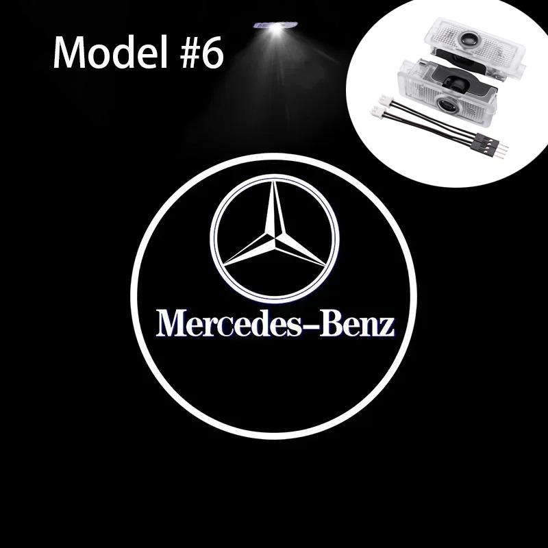 AAVN1 2Pc Car Door Projector Laser Lamp Car Door Welcome Light For Mercedes Benz C117 W117 E Couple C207 A207 C205 2015-2020 A205 W218