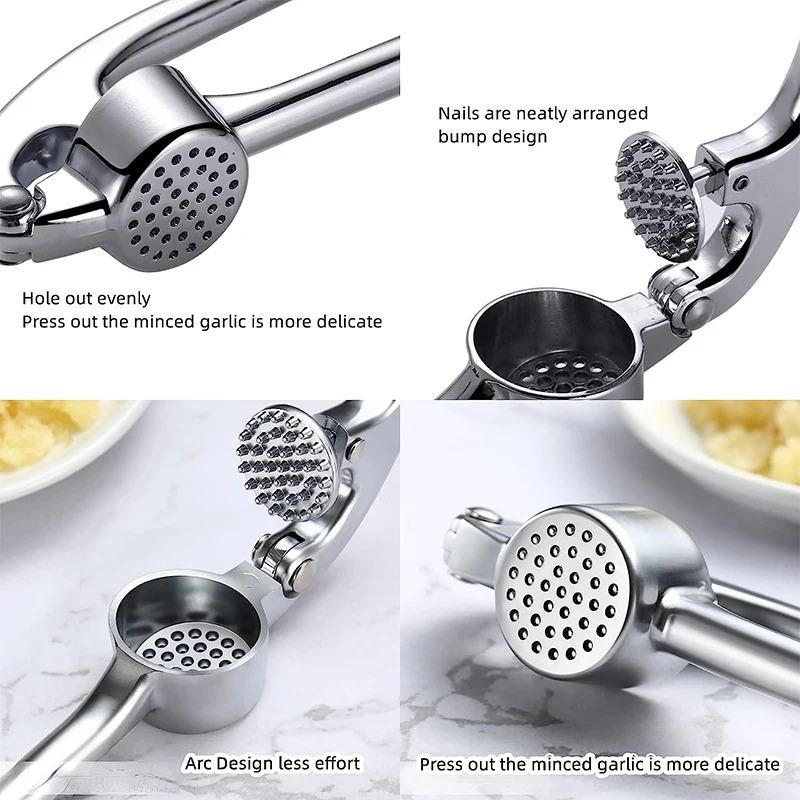 Easy To Squeeze and Clean Kitchen Tools Premium Garlic Press Stainless Steel Garlic Mincer Garlic Crusher