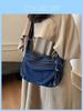 Vintage Denim Tote Bag With Zipper Closure For College And Commute